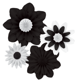 Black and White Paper Flowers