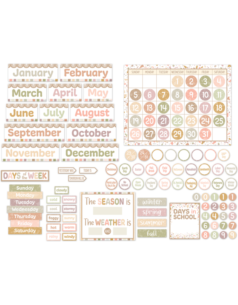 Terrazzo Tones Calendar Bulletin Board