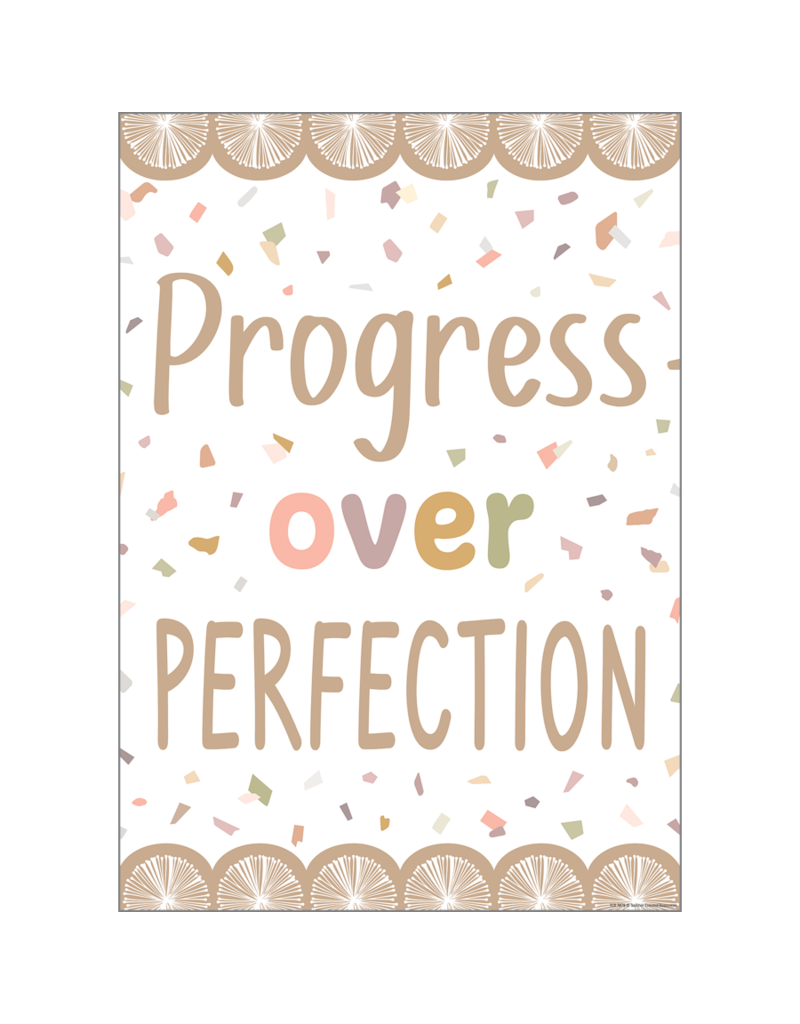 Terrazzo Tones Progress over Perfection Positive Poster