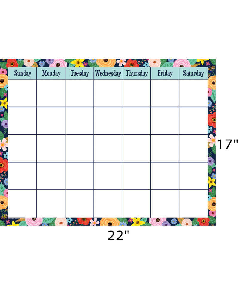 Wildflowers Calendar Chart