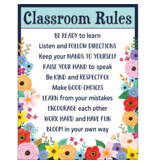 Wildflowers Classroom Rules Chart