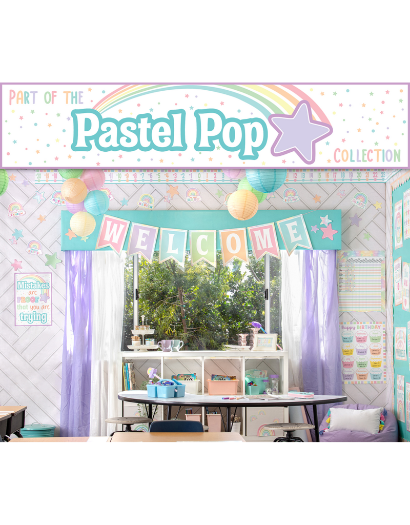 Pastel Pop Amazing Things Happen Here Bulletin Board