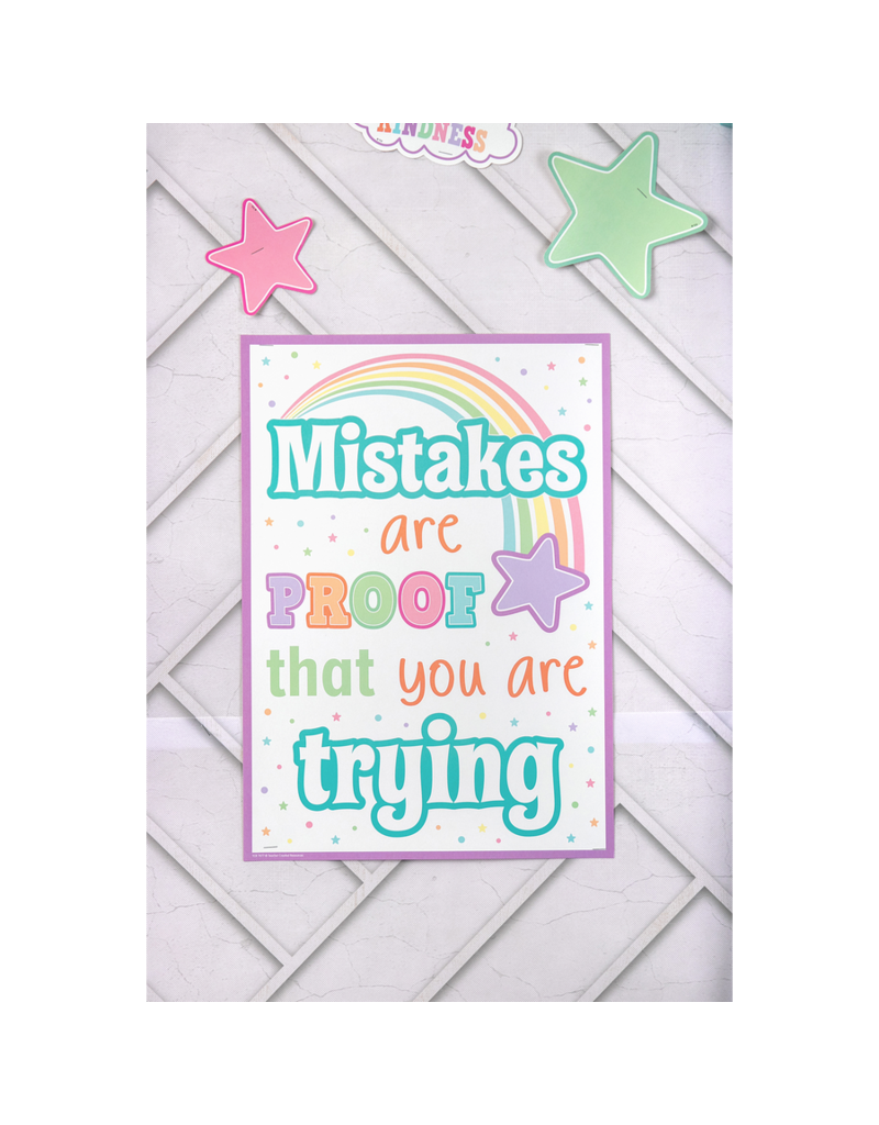 Pastel Pop Mistakes Are Proof That You Are Trying Positive Poster