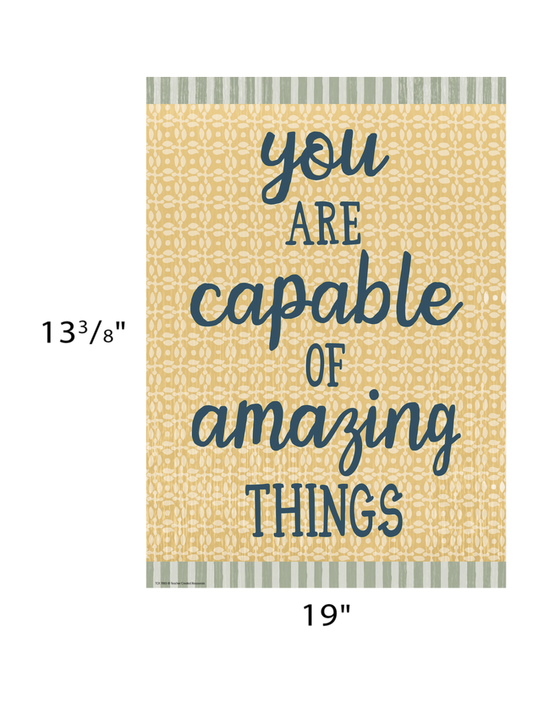 You Are Capable of Amazing Things Positive Poster