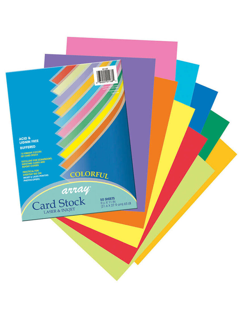 Pacon® Colorful Card Stock 8-1/2" X 11"   10 Colors   50 Sheets
