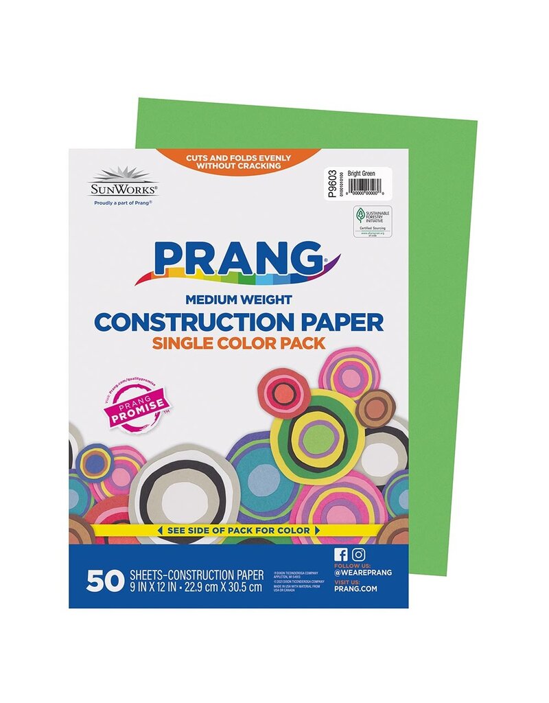 Prang® Construction Paper 9" X 12"   Bright Green   50 Sheets