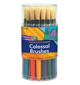 Creativity Street® Colossal Brushes Round 7-1/4" Long   Round, Assorted Colors 30 Brushes