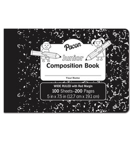 Pacon® Junior Composition Book 5" X 7-1/2"   Black Marble   100 Sheets