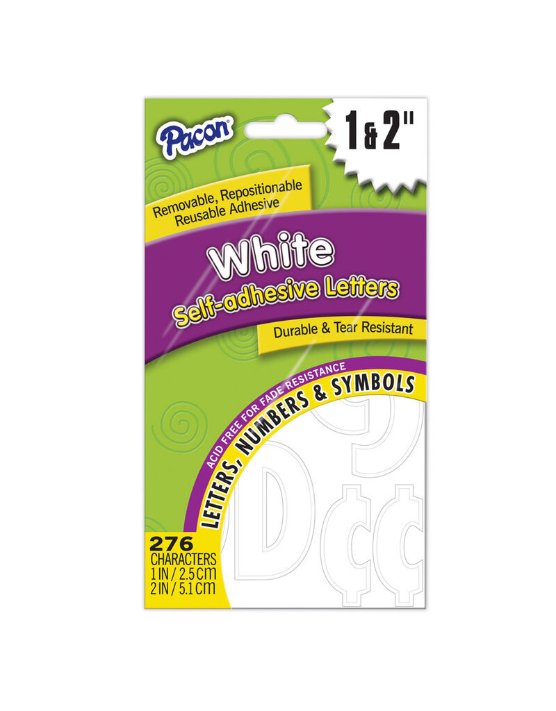 Pacon® Self-Adhesive Letters 1" & 2"   White, Classic Font 276 Characters