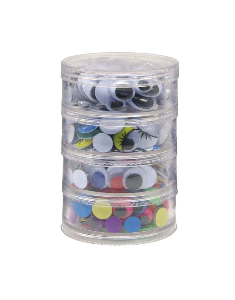 Creativity Street® Wiggle Eyes Storage Stacker Assorted Sizes Round - Assorted Black, Painted & Bright 400 Pieces
