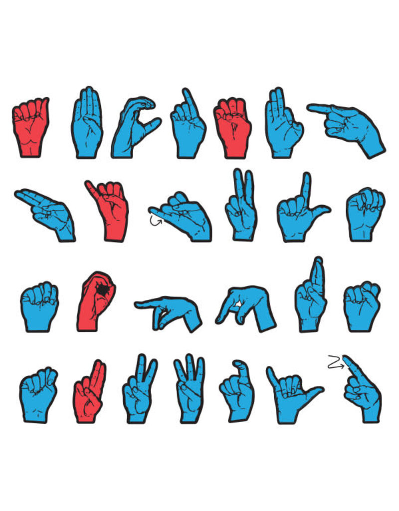 Wonderfoam® Magnetic Sign Language Letters Assorted Sizes   Red And Blue Colors 26 Pieces