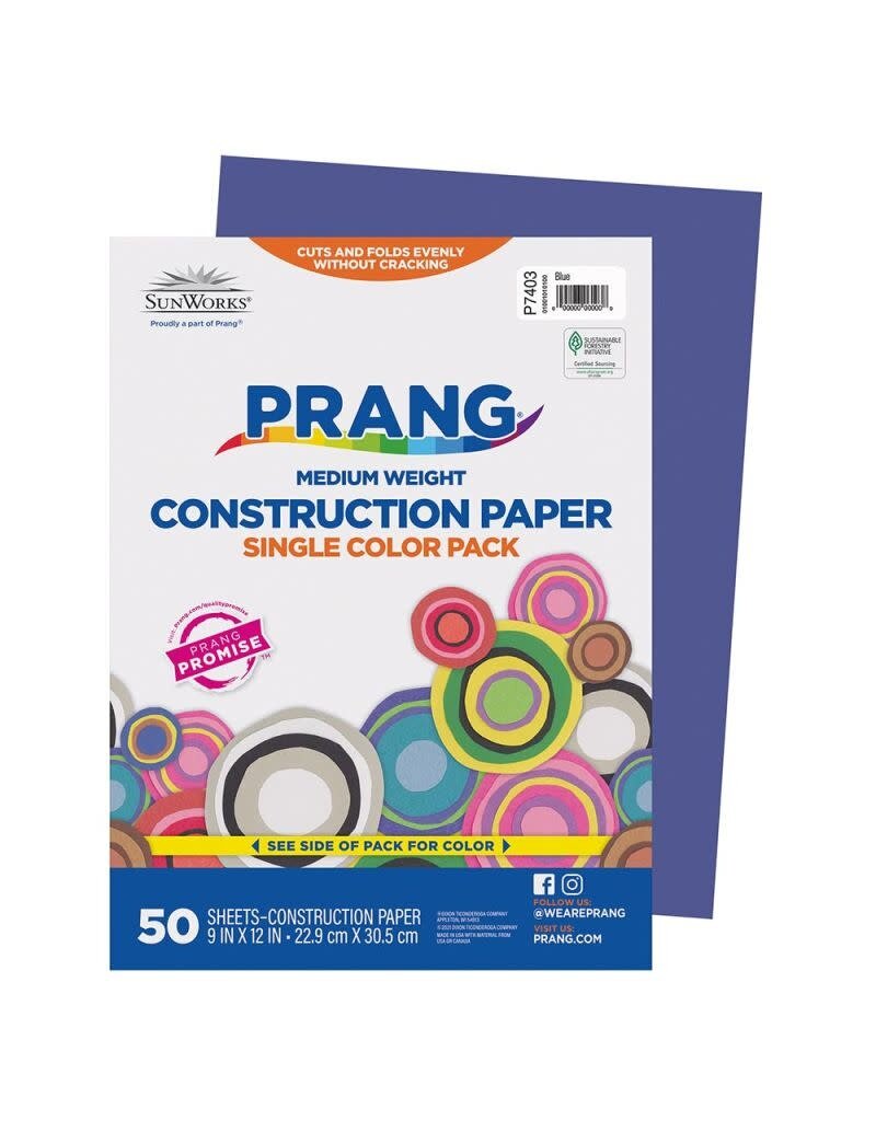 Prang® Construction Paper Blue 9" X 12"   Blue   50 Sheets