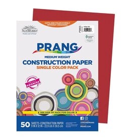 Prang® Construction Paper Holiday Red 9" X 12"   Holiday Red   50 Sheets