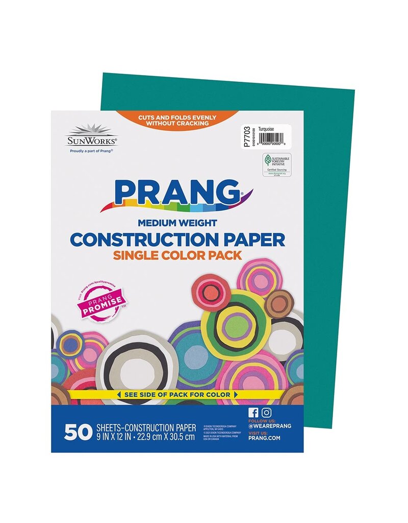 Prang® Construction Paper 9" X 12"   Turquoise   50 Sheets