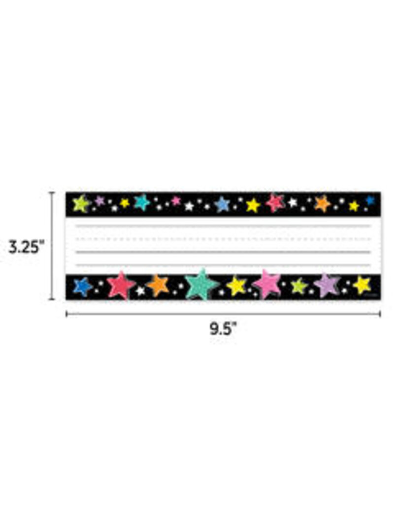 Star Bright Colorful Stars on Black Name Plates