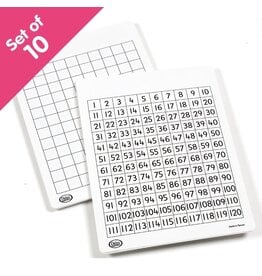 Write-On/Wipe-Off 120 Number Mats, set of 10