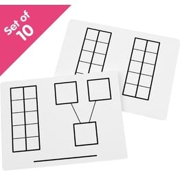 Write-On/Wipe-Off Ten-Frame Mats, set of 10