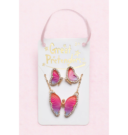 Boutique Butterfly Necklace & Studded Earring Set