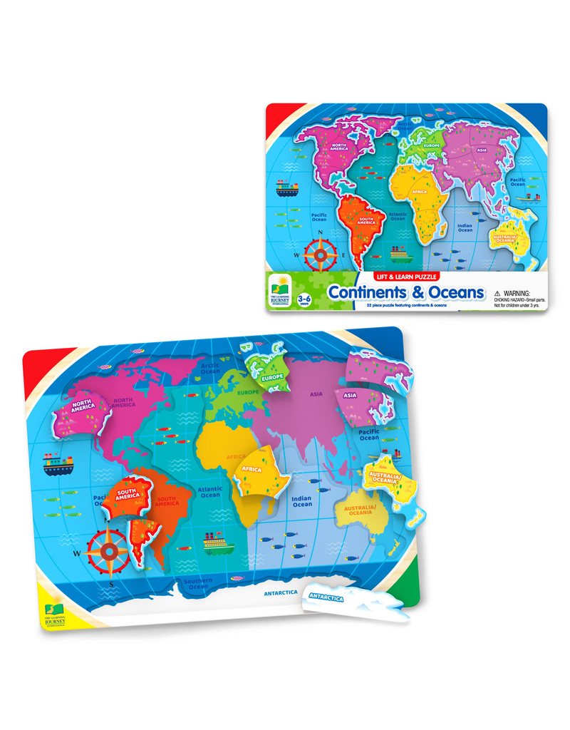 Lift & Learn Puzzle - Continents & Oceans