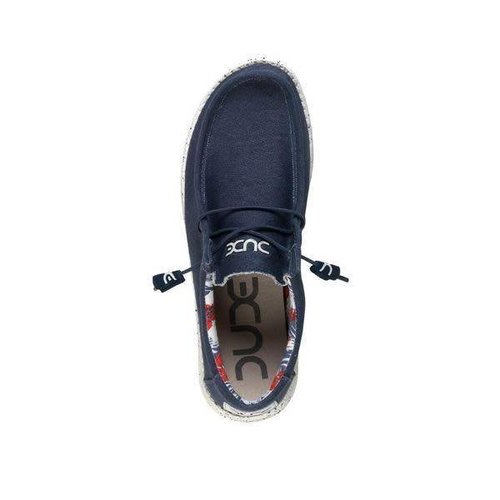 HEY DUDE SHOES WALLY STRETCH BLUE MENS SHOES HEY DUDE SHOES WALLY STRETCH BLUE MENS SHOES