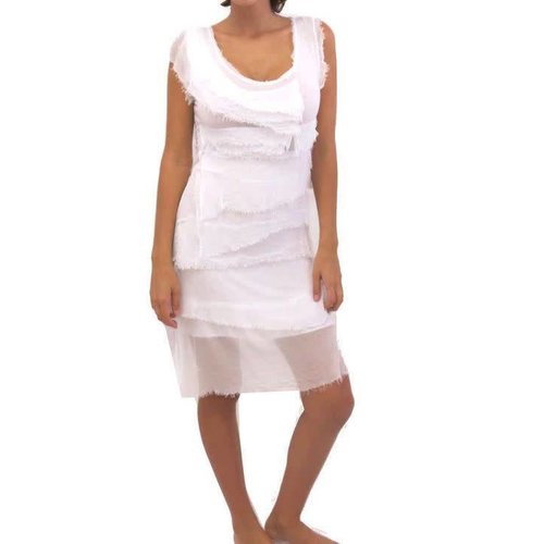 TEMPO PARIS SILK FLUTTER DRESS, WHITE TEMPO PARIS SILK FLUTTER DRESS, WHITE