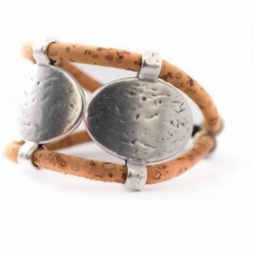 CORK TREE DESIGNS NATURAL CORK CUFF BRACELET CORK TREE DESIGNS NATURAL CORK CUFF BRACELET