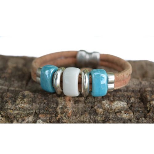 CORK TREE DESIGNS BEAD DAZZLED CORK BRACELET CORK TREE DESIGNS BEAD DAZZLED CORK BRACELET