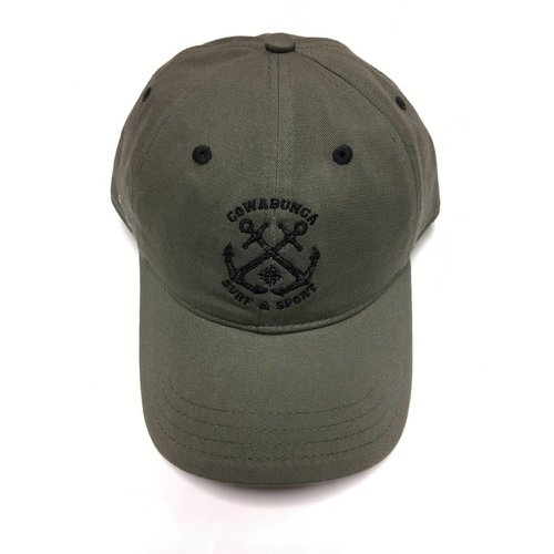 COWABUNGA NAUTICAL HAT, OLIVE COWABUNGA NAUTICAL HAT, OLIVE