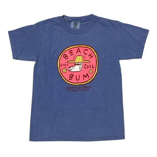 BIG HED BEACH BUM YOUTH TEE, FLO BLUE BIG HED BEACH BUM YOUTH TEE, FLO BLUE