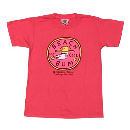 BIG HED BEACH BUM YOUTH TEE, SALMON BIG HED BEACH BUM YOUTH TEE, SALMON