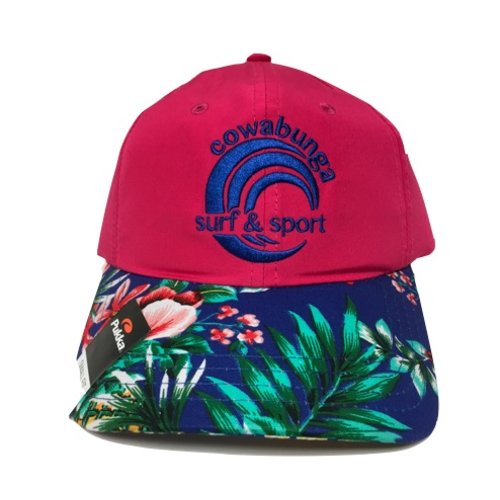 COWABUNGA NYLON HAT, HOT PINK FLORAL COWABUNGA NYLON HAT, HOT PINK FLORAL