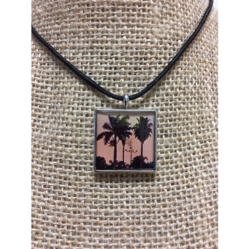 BEACH JEWELRY DESIGNS TWIN PALMS PHOTO PENDANT BEACH JEWELRY DESIGNS TWIN PALMS PHOTO PENDANT