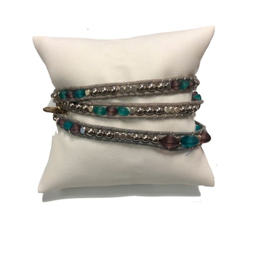 LOTUS AND LUNA "SEA GLASS" TRIPLE WRAP BRACELET LOTUS AND LUNA "SEA GLASS" TRIPLE WRAP BRACELET
