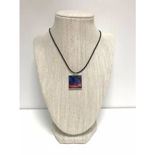 BEACH JEWELRY DESIGNS SUNRISE PALMS PHOTO PENDANT BEACH JEWELRY DESIGNS SUNRISE PALMS PHOTO PENDANT