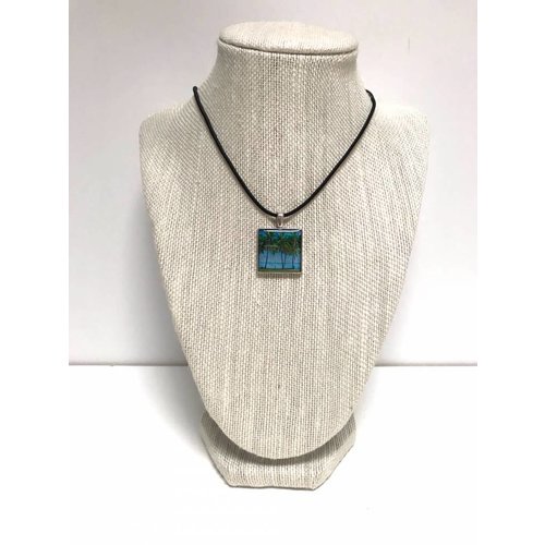 BEACH JEWELRY DESIGNS SEASIDE PALMS PHOTO PENDANT BEACH JEWELRY DESIGNS SEASIDE PALMS PHOTO PENDANT