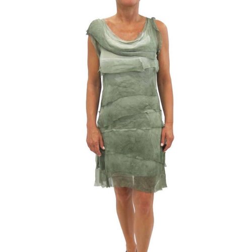 TEMPO PARIS SILK FLUTTER DRESS, LT SAGE TEMPO PARIS SILK FLUTTER DRESS, LT SAGE