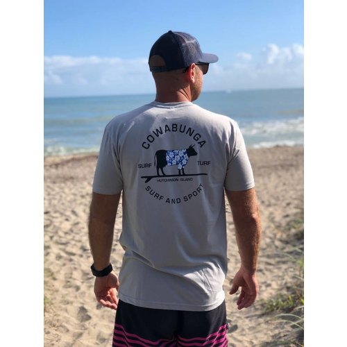 COWABUNGA SURF & TURF S/S TEE, LIGHT GREY COWABUNGA SURF & TURF S/S TEE, LIGHT GREY