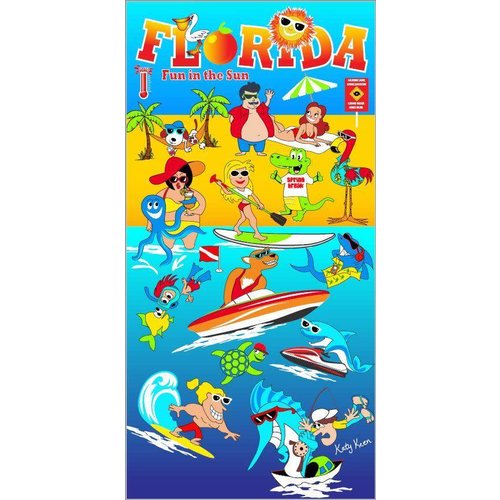 FLORIDA FUN IN THE SUN VELOUR TOWEL, 30" x 60" FLORIDA FUN IN THE SUN VELOUR TOWEL, 30" x 60"
