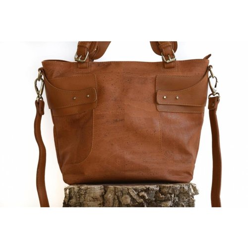 CORK TREE DESIGNS DARK BROWN CORK HANDBAG CORK TREE DESIGNS DARK BROWN CORK HANDBAG