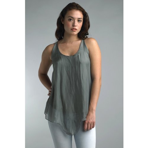 TEMPO PARIS SILK TANK TOP, OLIVE TEMPO PARIS SILK TANK TOP, OLIVE