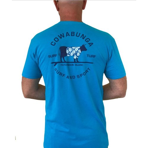 COWABUNGA SURF & TURF S/S TEE, TURQUOISE COWABUNGA SURF & TURF S/S TEE, TURQUOISE