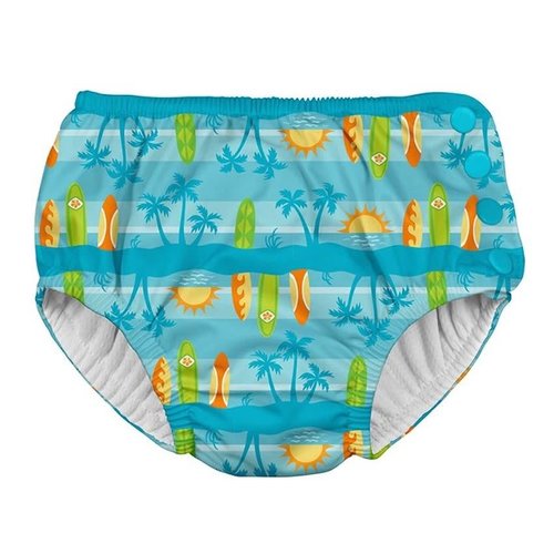 IPLAY REUSABLE SWIM DIAPER, AQUA SURFBOARD SUNSET IPLAY REUSABLE SWIM DIAPER, AQUA SURFBOARD SUNSET