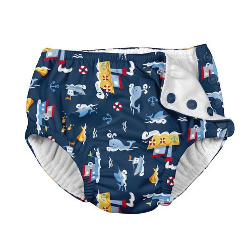 IPLAY REUSABLE SWIM DIAPER, NAVY TUGBOAT IPLAY REUSABLE SWIM DIAPER, NAVY TUGBOAT