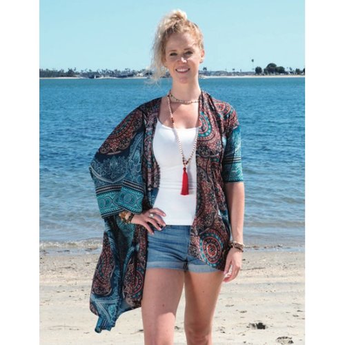 LOTUS AND LUNA CANGGU ALOHA COVER UP, GREEN & ORANGE LOTUS AND LUNA CANGGU ALOHA COVER UP, GREEN & ORANGE