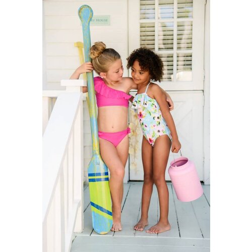 SNAPPER ROCK FUSCHIA ONE SHOULDER GIRLS BIKINI SNAPPER ROCK FUSCHIA ONE SHOULDER GIRLS BIKINI
