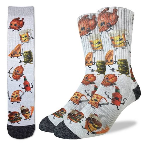 GOOD LUCK SOCK FOOD FIGHT MENS SOCKS GOOD LUCK SOCK FOOD FIGHT MENS SOCKS