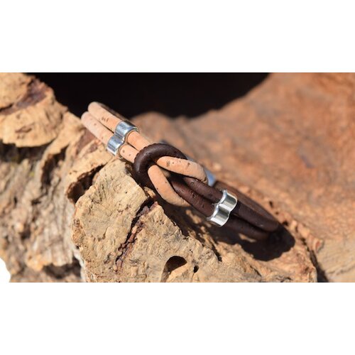 CORK TREE DESIGNS BLACK/NATURAL CORK BRACELET CORK TREE DESIGNS BLACK/NATURAL CORK BRACELET