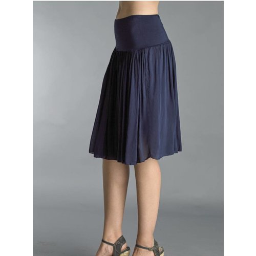 TEMPO PARIS SILK SKIRT WITH KNIT WAISTBAND TEMPO PARIS SILK SKIRT WITH KNIT WAISTBAND