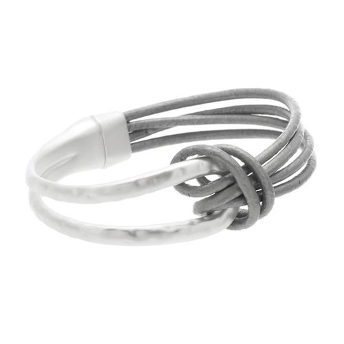 ORIGIN JEWELRY LEATHER & METAL KNOT BRACELET ORIGIN JEWELRY LEATHER & METAL KNOT BRACELET
