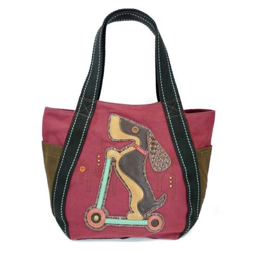 CHALA HANDBAGS DACHSHUND CARRYALL ZIP TOTE CHALA HANDBAGS DACHSHUND CARRYALL ZIP TOTE